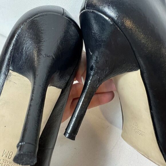 MICHAEL Michael Kors Women's Size 8 M Pumps Black Leather Slip On Stiletto Heels - Picture 12 of 12